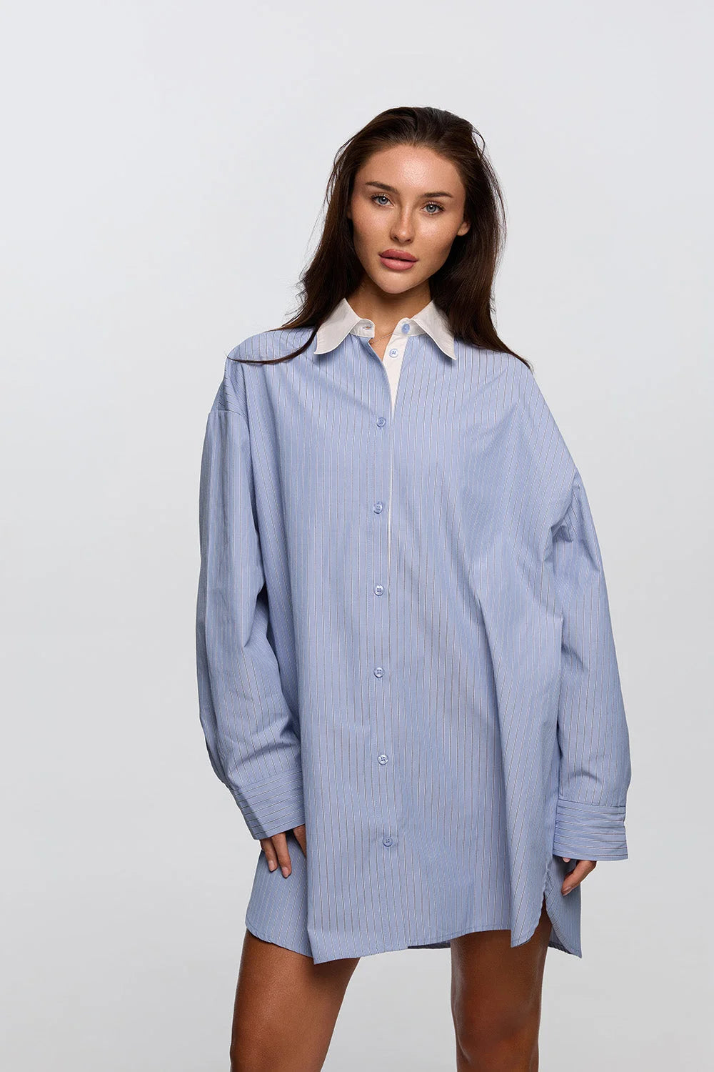 Comfy Boyfriend Shirt | Sky Blue - Product Image
