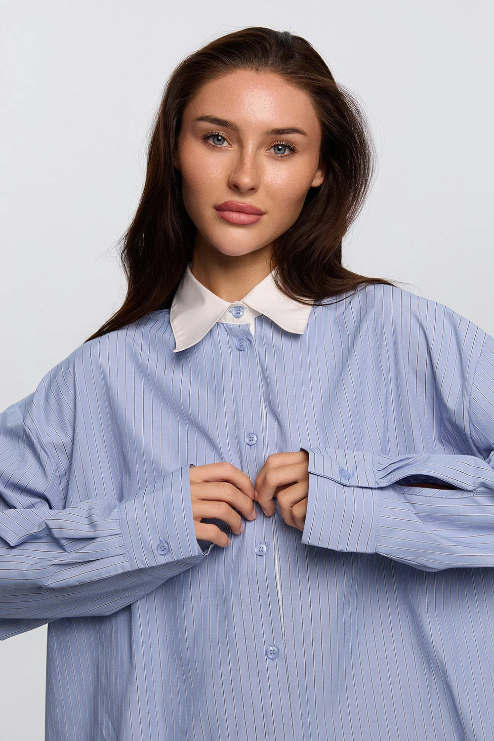 Comfy Boyfriend Shirt | Sky Blue - Product Image